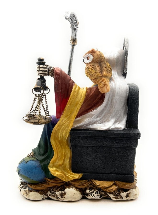 RUSTIX Santa Muerte Statue, La Santa Muerte Figurine, Saint of Holy Death, Sacred Symbol of Protection and Spirituality, Seated Religious Decor, Muerte de la Muerte Altar Piece (Multicolor) - Image 3